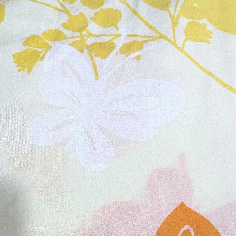 Vintage Montgomery Ward Twin Sheet Set Yellow Orange Butterfly Botanical Percale